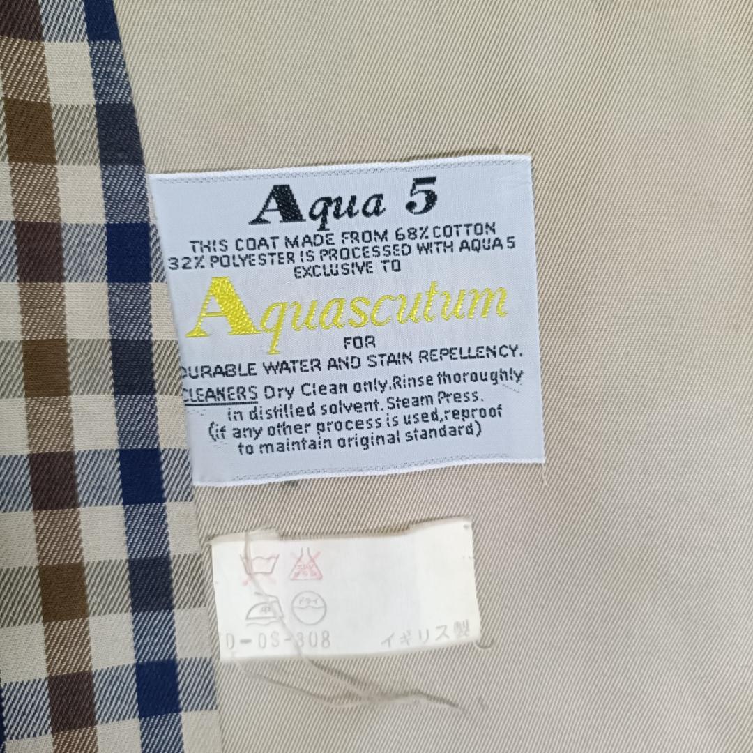 アクアスキュータム 英国製 Aqua5 トレンチコート ベージュ ロング丈