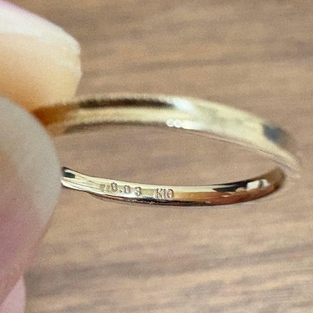 agete アガット　ダイヤモンド 7号 ミルウチ K10 ゴールド　リング