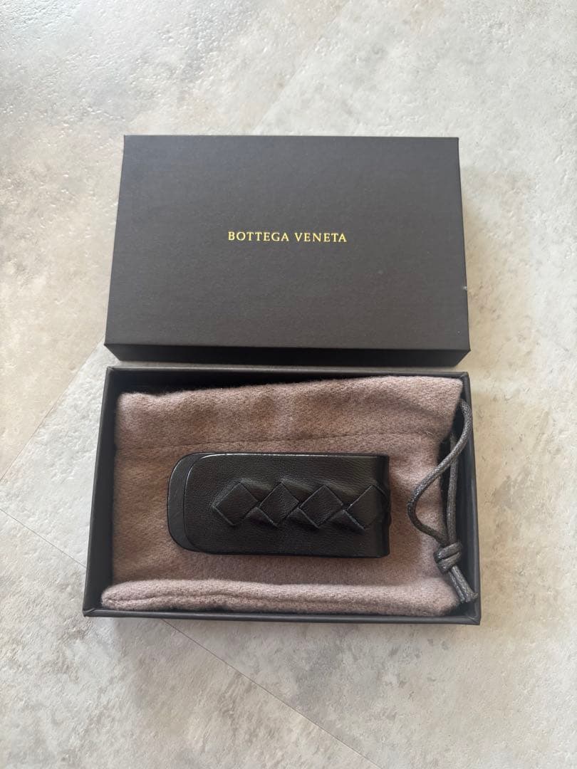 【ＴＡ 】Bottega Veneta ブラックレザー マネークリップ