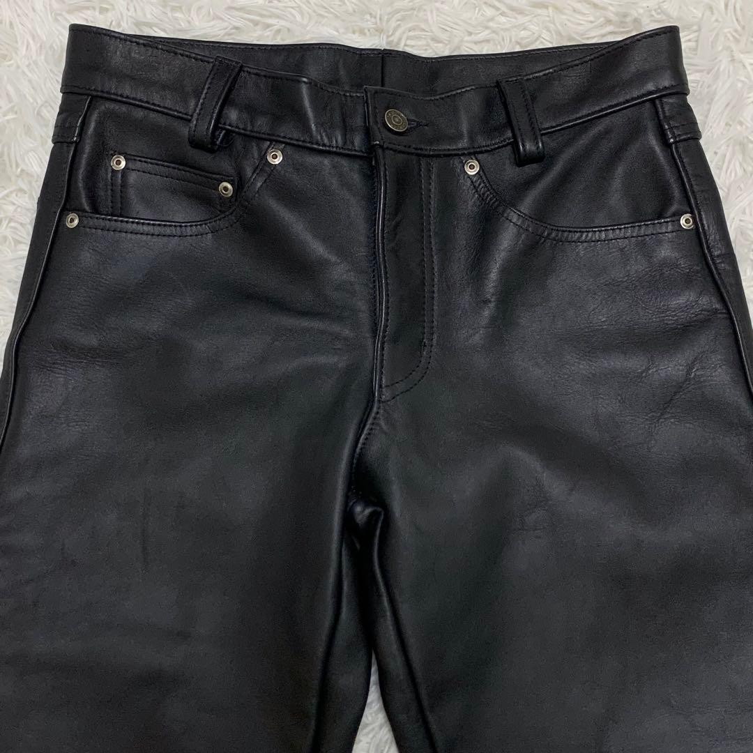美品✨ショット レザーパンツ W32 カウレザー 600 USA 大きいサイズ