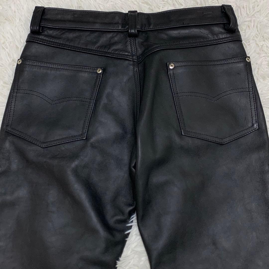 美品✨ショット レザーパンツ W32 カウレザー 600 USA 大きいサイズ