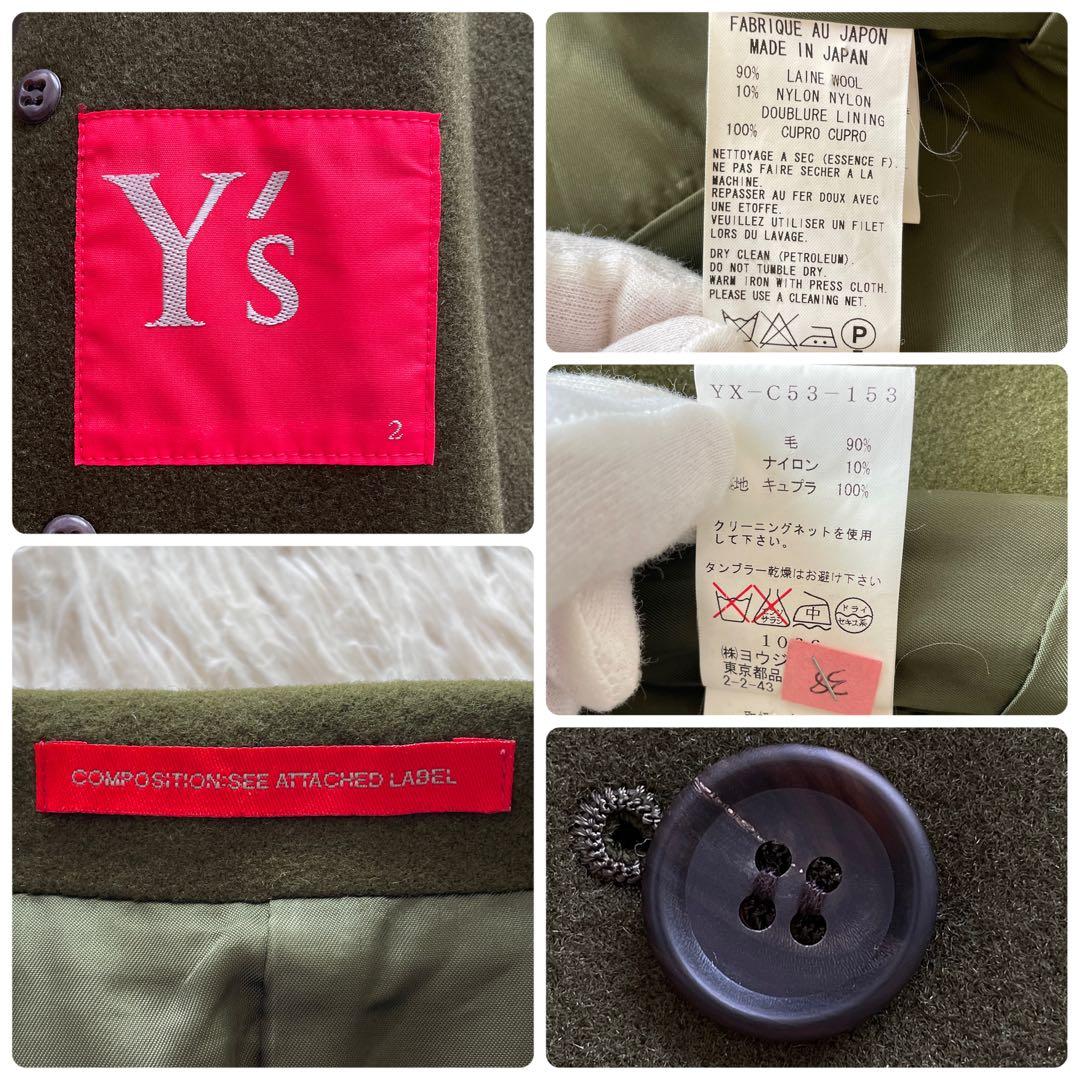 美品 Y's 07AW ダブルブレスト トレンチコート オリーブ レディース
