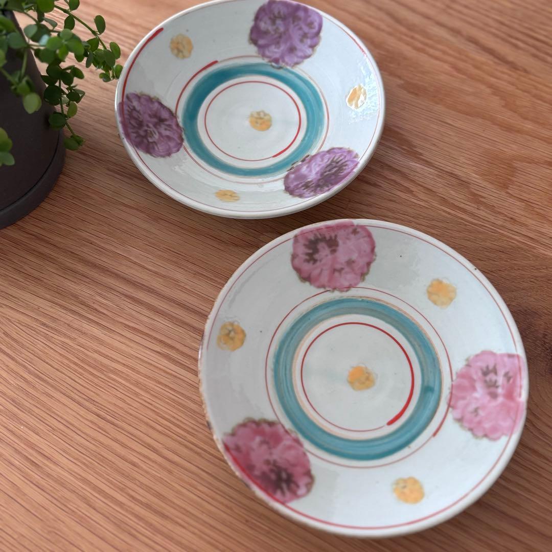 【未使用】伊藤聡信 色絵 取り皿2枚セット 5寸