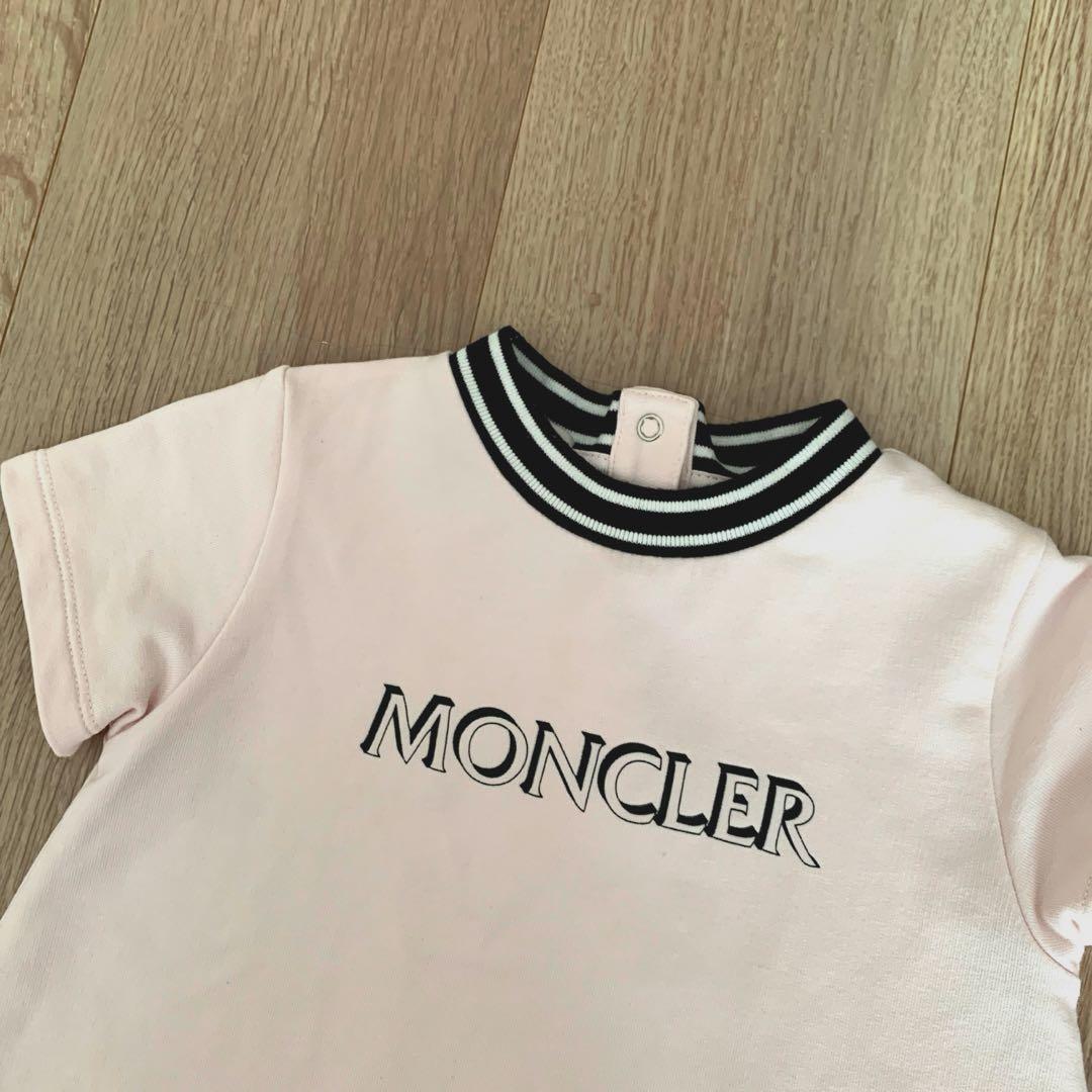 モンクレール （MONCLER ）キッズ ロゴ ワンピース 100 ピンク　半袖