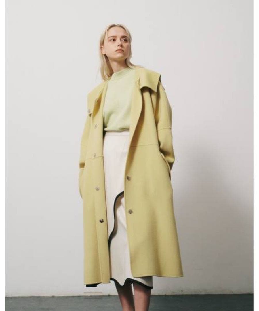 【お値下げしました】ルシェルブルー　Hooded Over COAT イエロー