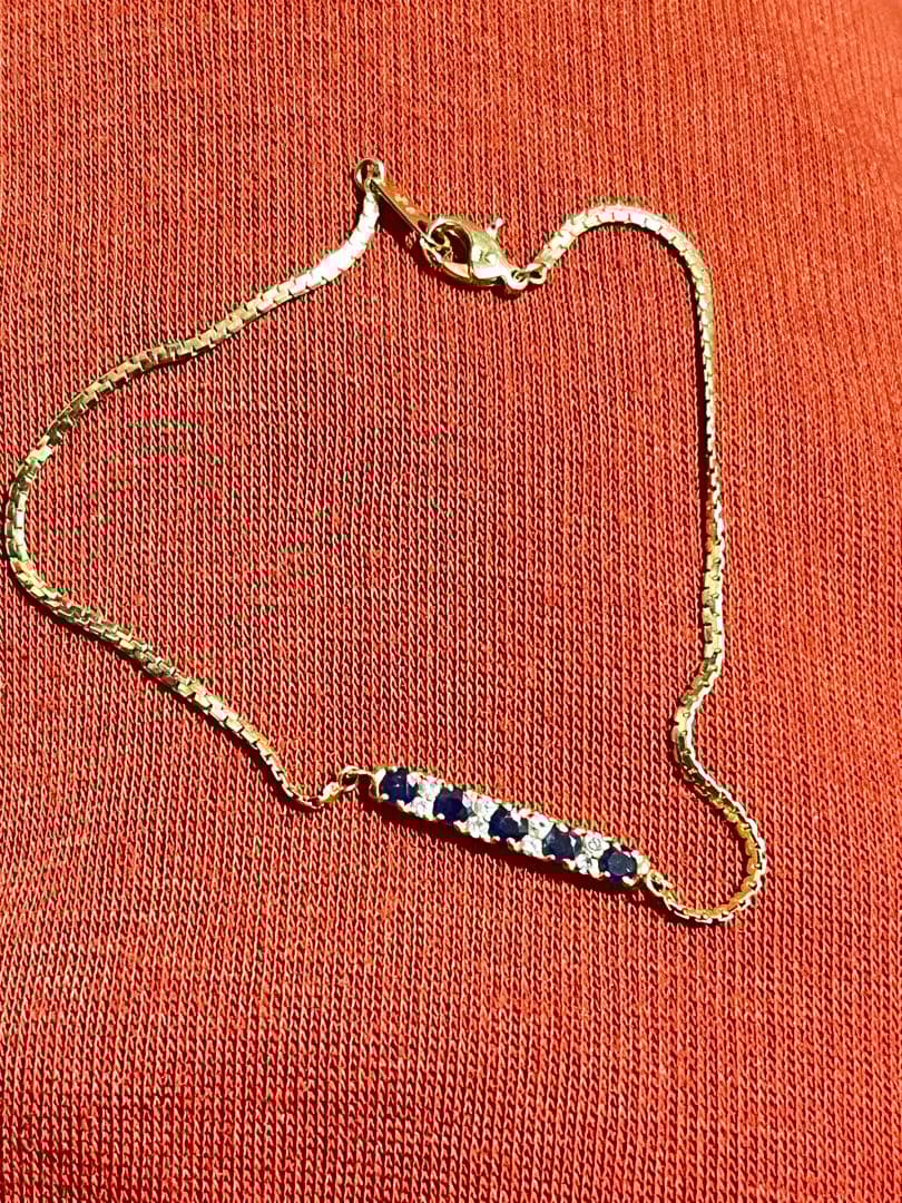 K18 ダイヤモンド＆ブルーサファイア ブレスレット