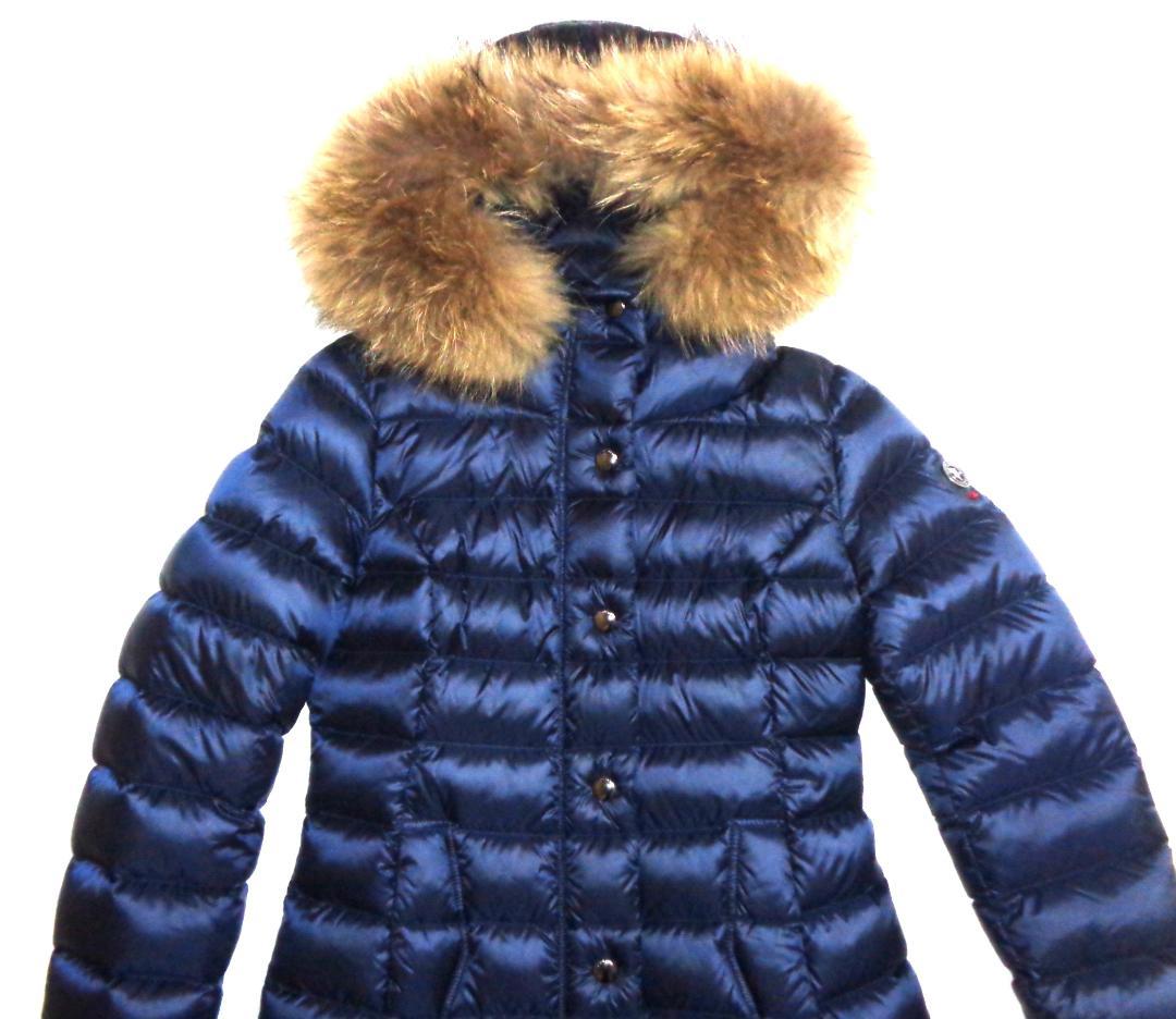 美品 CAPEHORN ケープホーン ロングダウンコート ラクーンファー 42紺