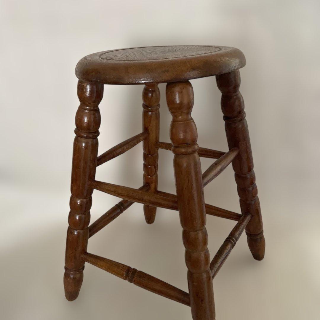 昭和レトロ 木製 スツール 花台 ビンテージ