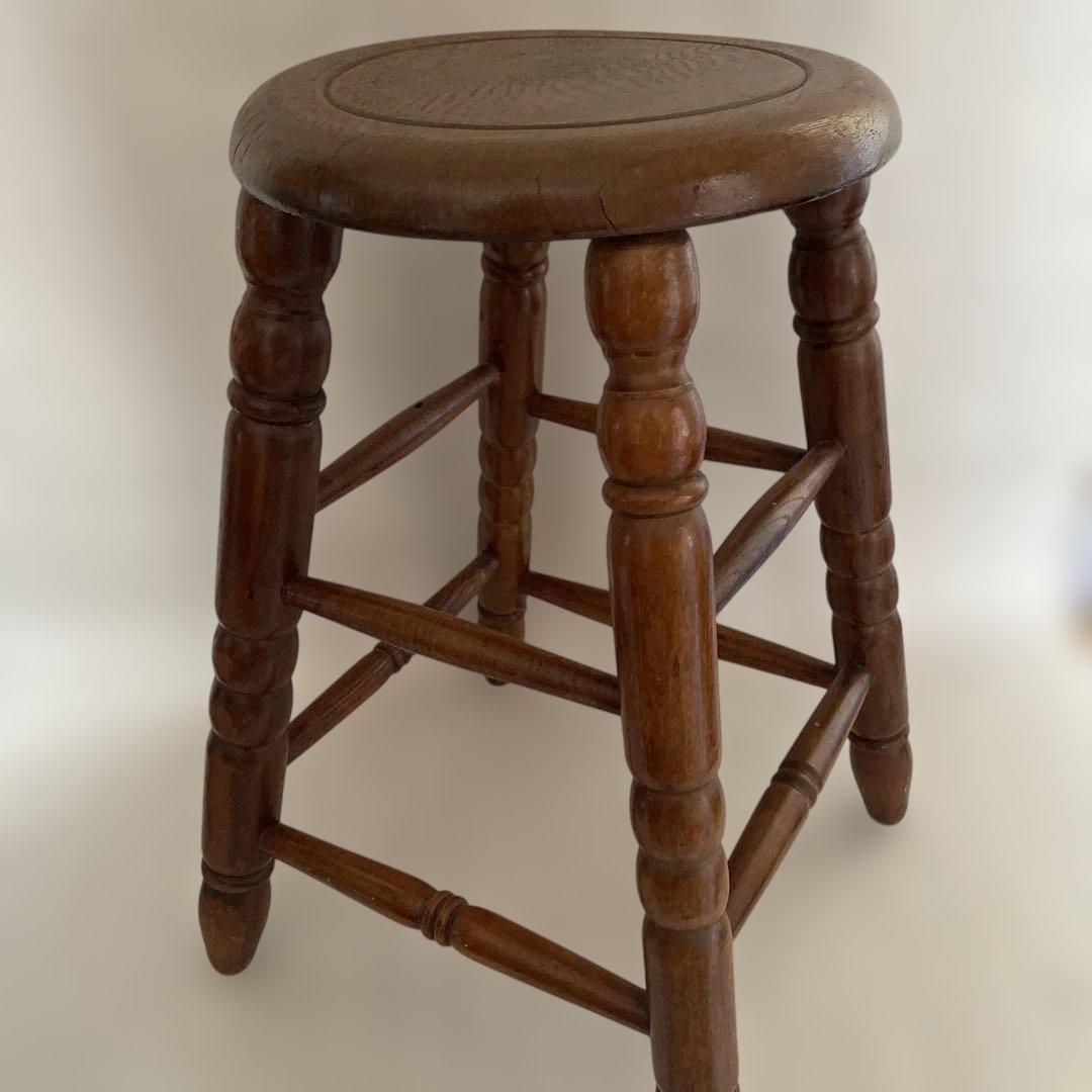 昭和レトロ 木製 スツール 花台 ビンテージ