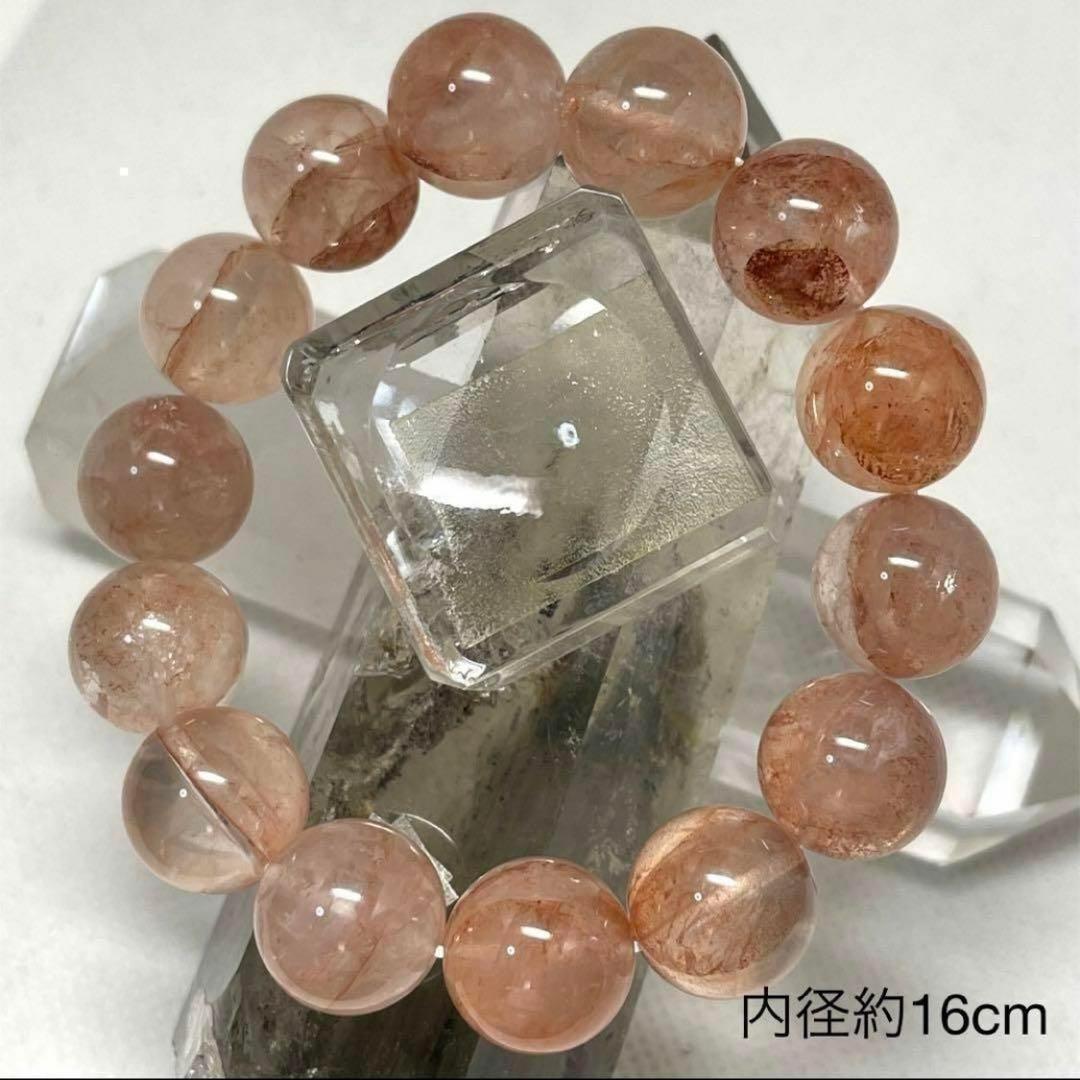 レッドライモナイト　パワーストーンブレスレット　内径約16cm