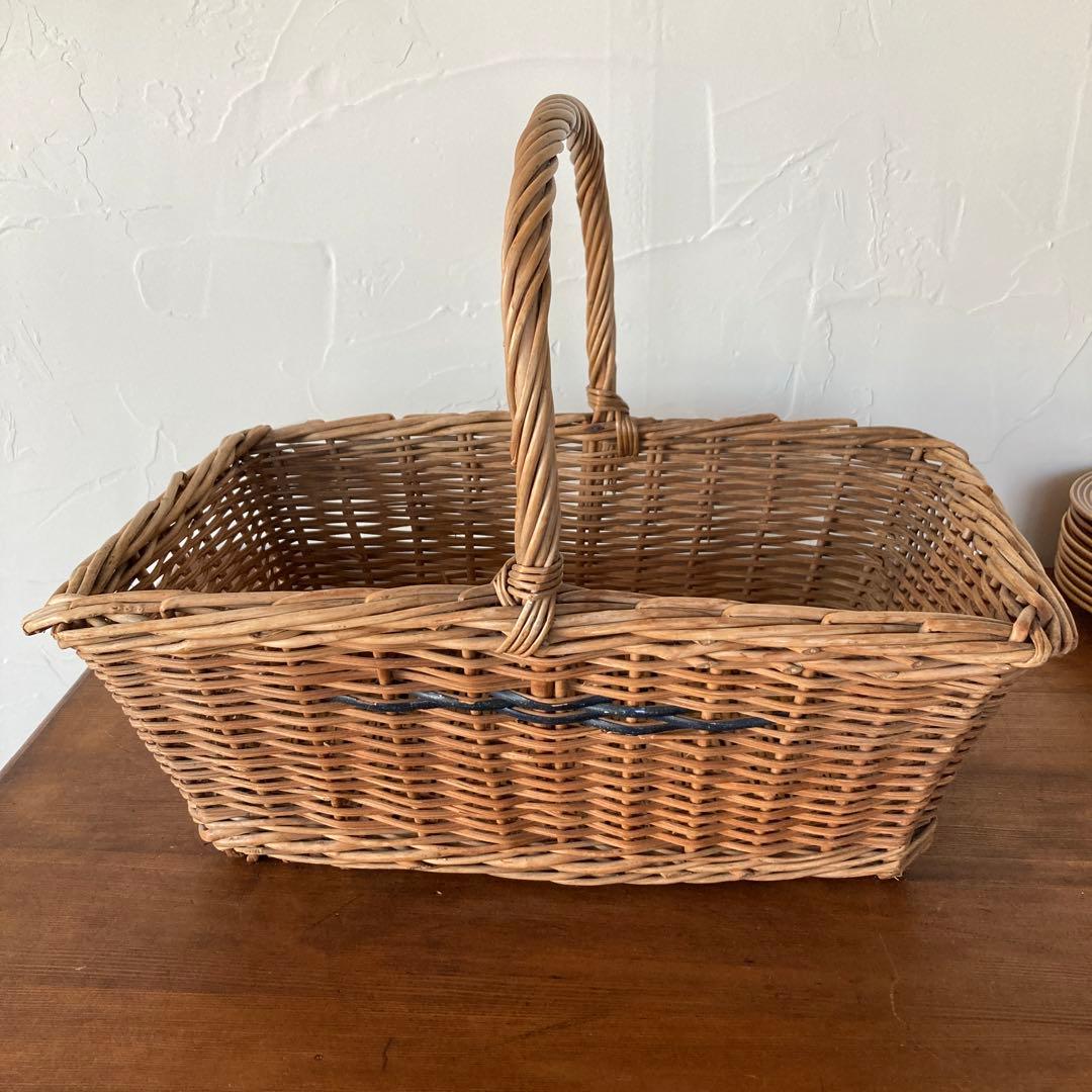 イギリス　アンティークバスケット