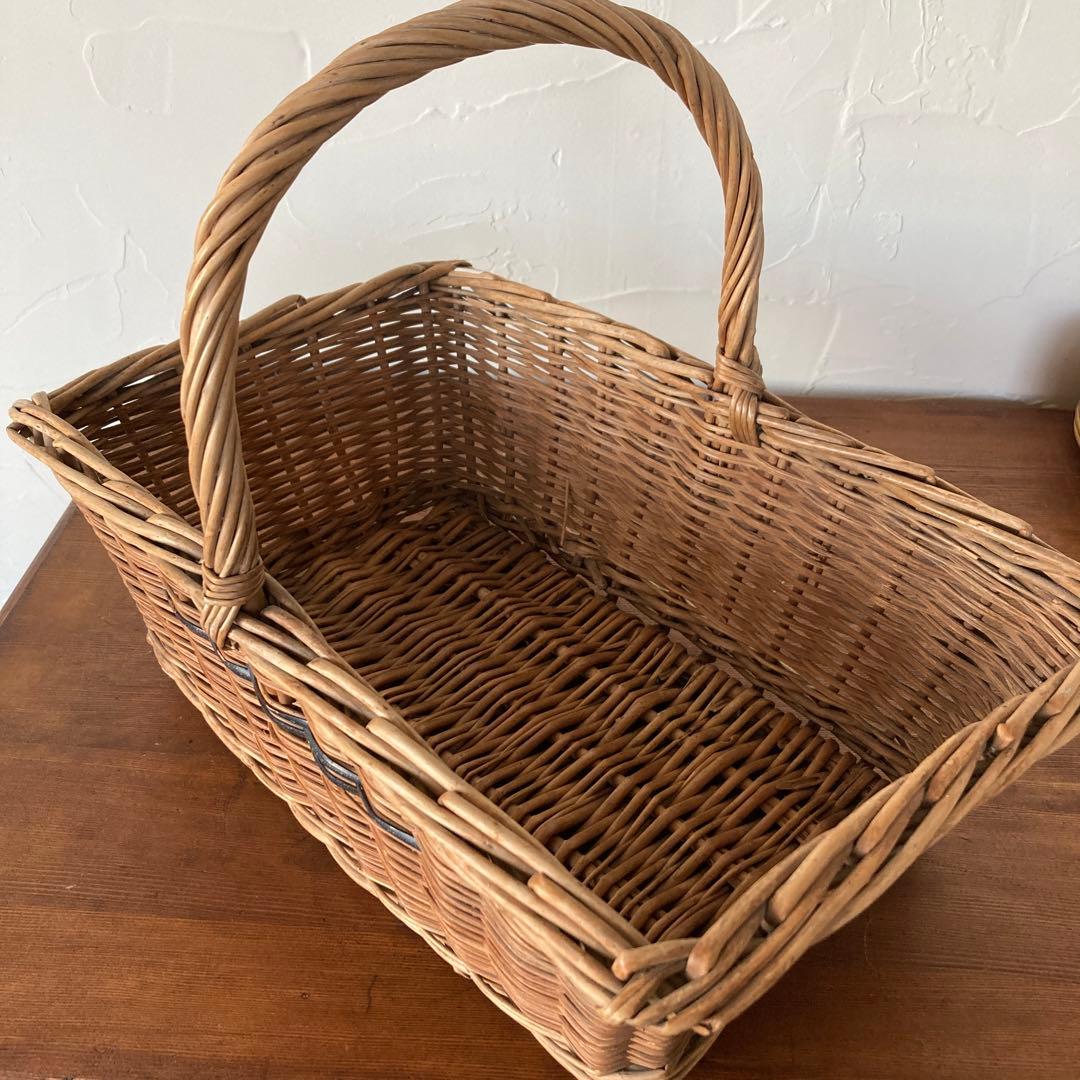 イギリス　アンティークバスケット