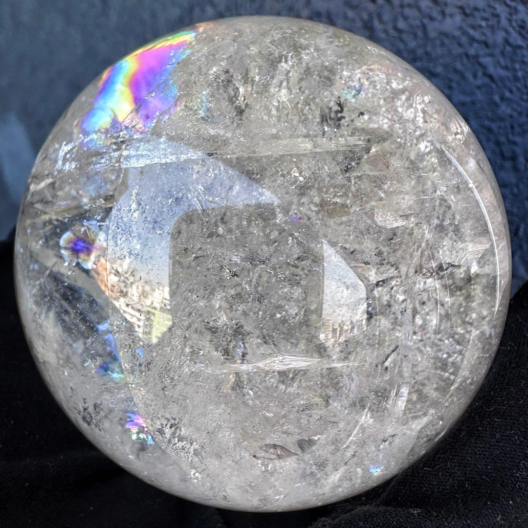 爆レア❗️アゼツライト☆レインボー☆ヒマラヤ水晶 丸玉☆虹☆パワー浄化A1562