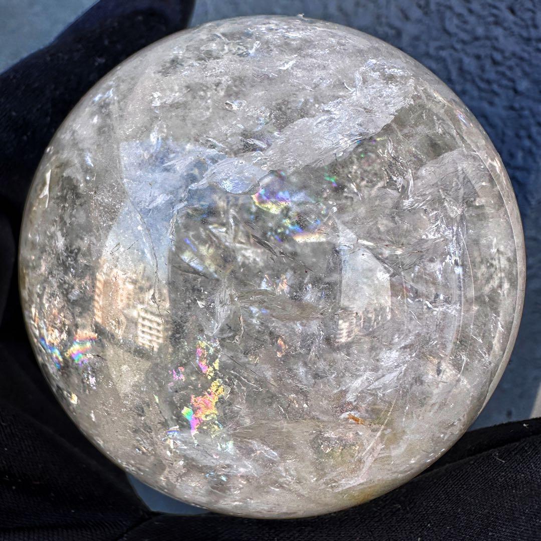 爆レア❗️アゼツライト☆レインボー☆ヒマラヤ水晶 丸玉☆虹☆パワー浄化A1562