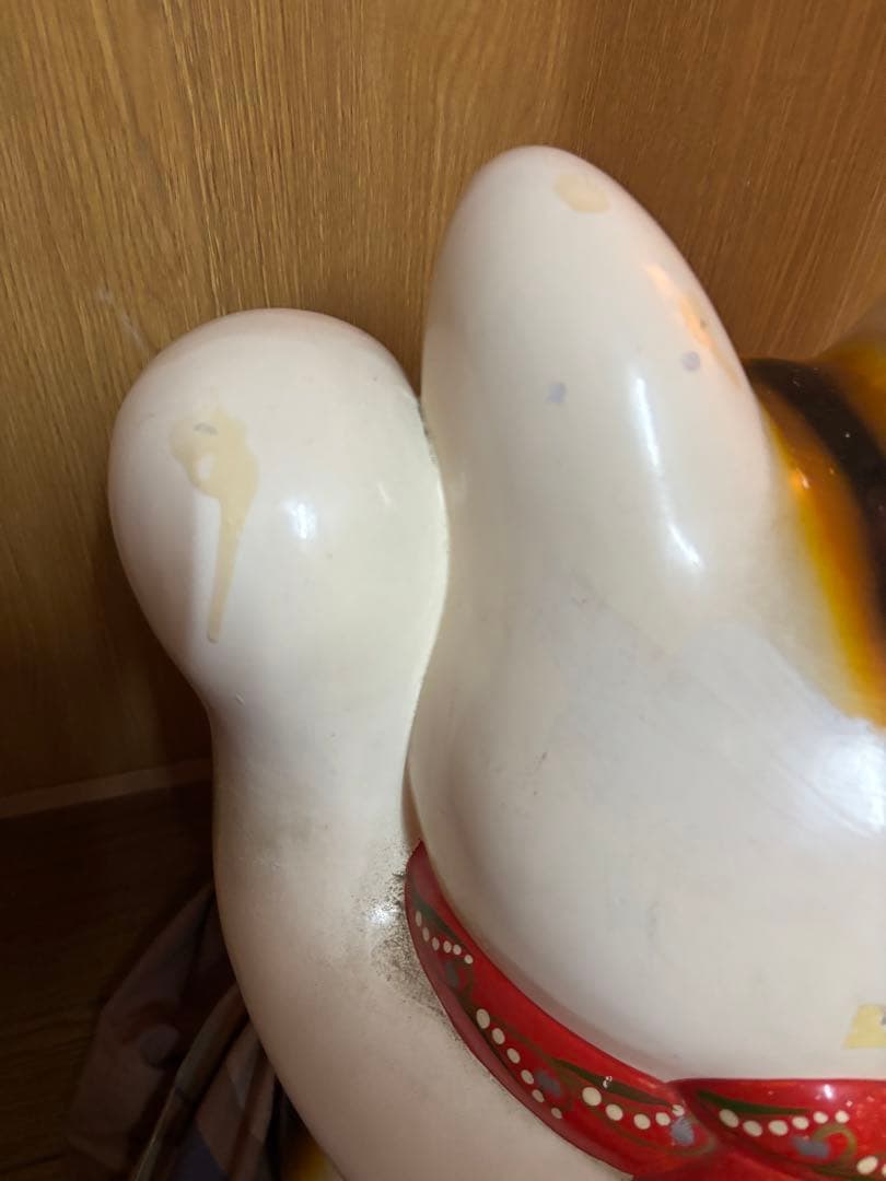 招き猫(左手) 特大 開運 アンティーク　送料込み