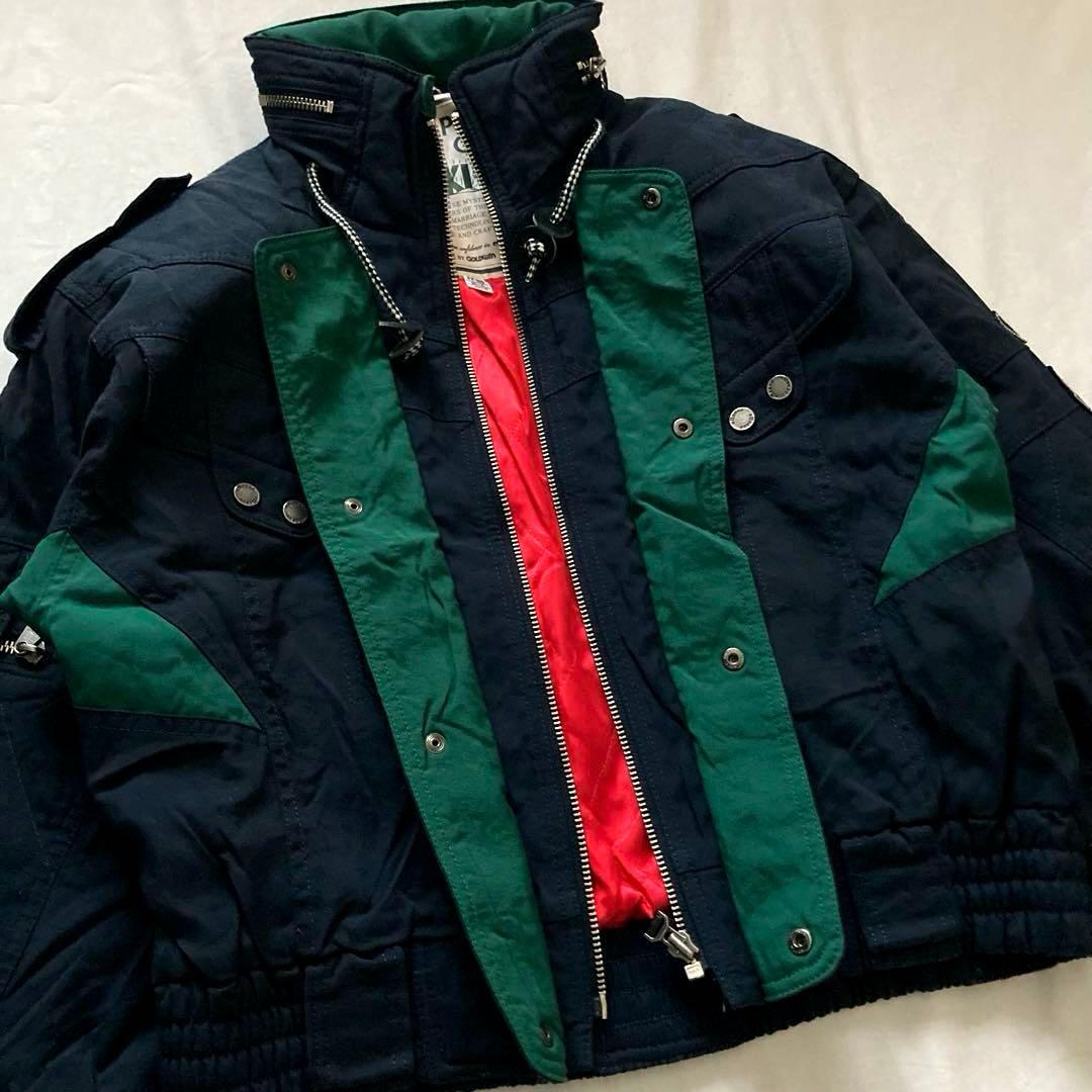 90s vintage shell navy bomber jacket 短丈