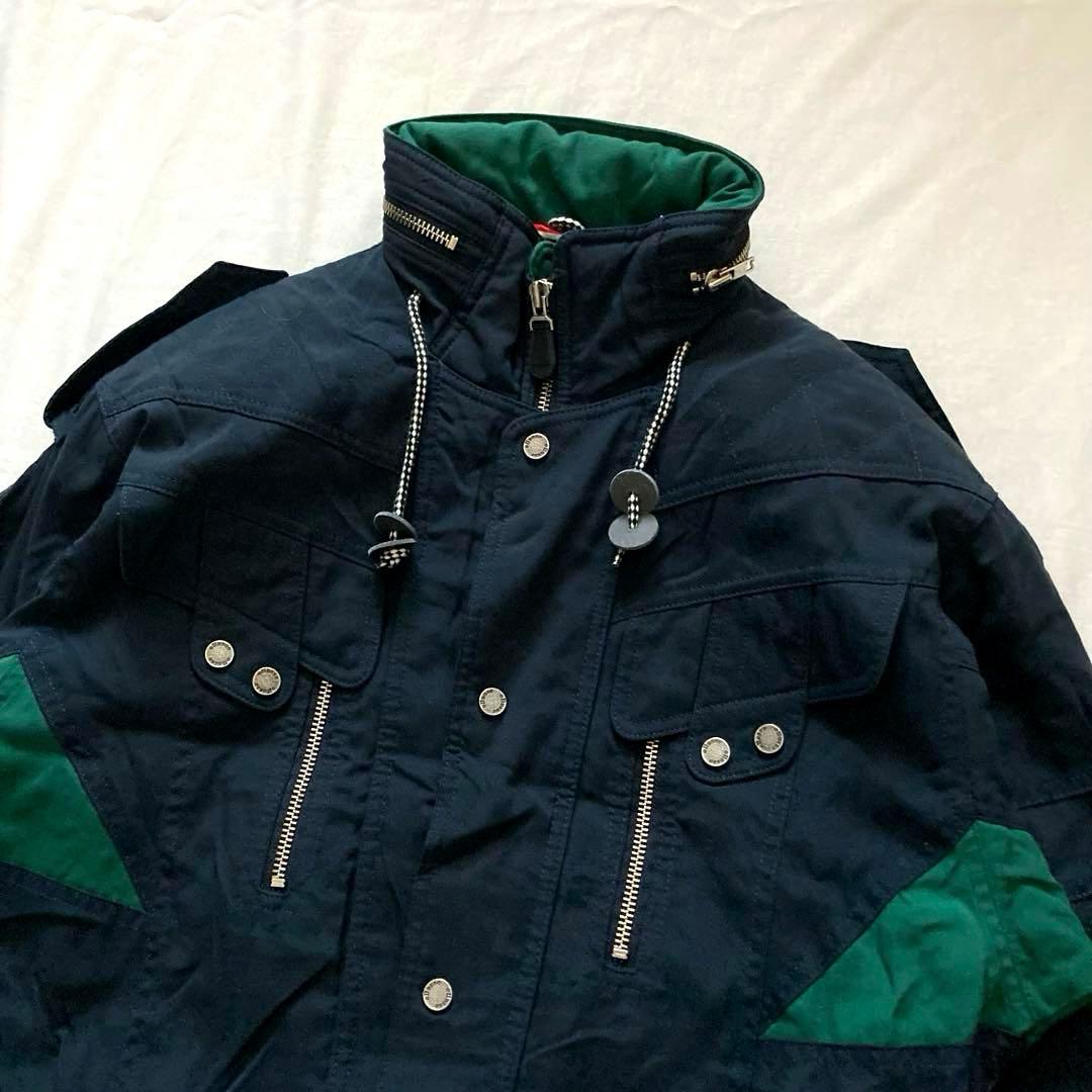 90s vintage shell navy bomber jacket 短丈