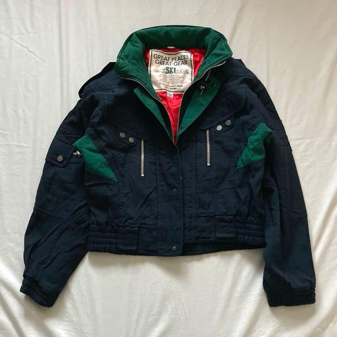 90s vintage shell navy bomber jacket 短丈