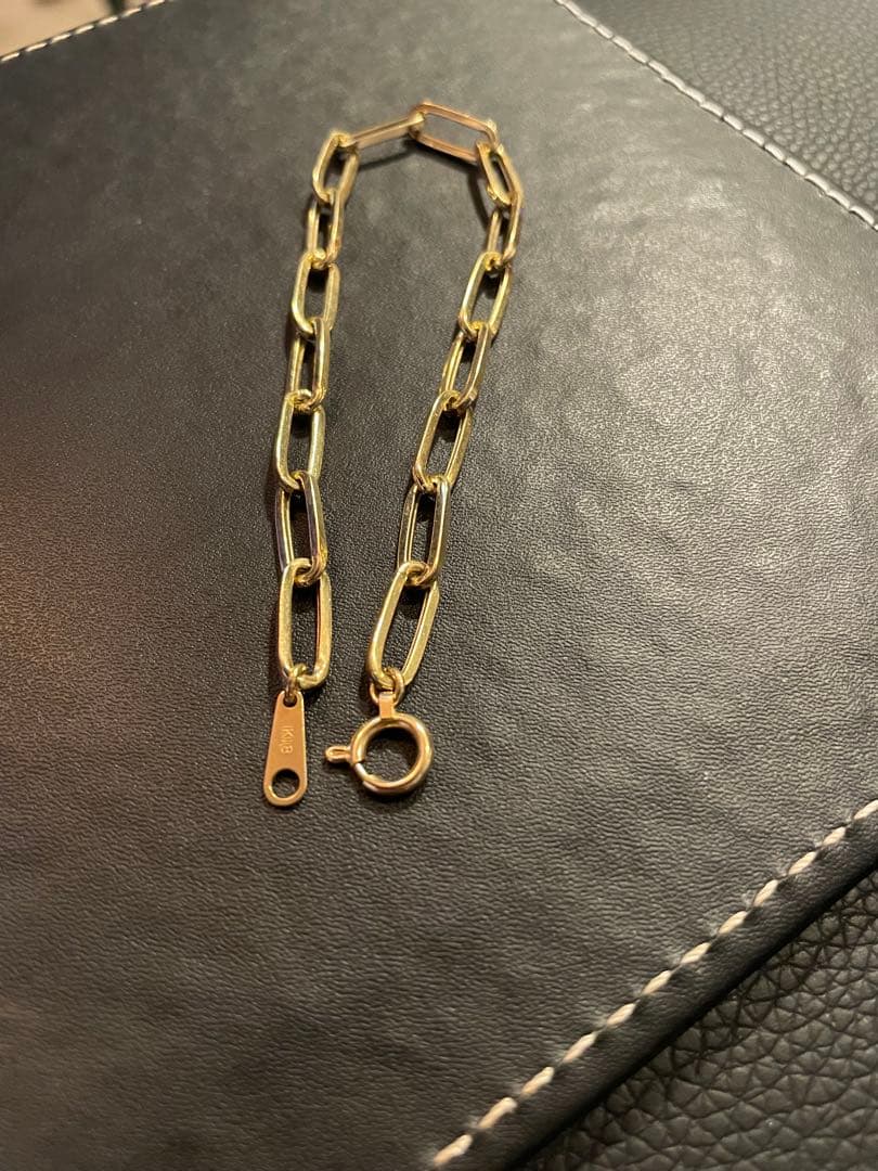 18K 4.08g ブレスレット　ペーパークリップ 約17cmサントス風