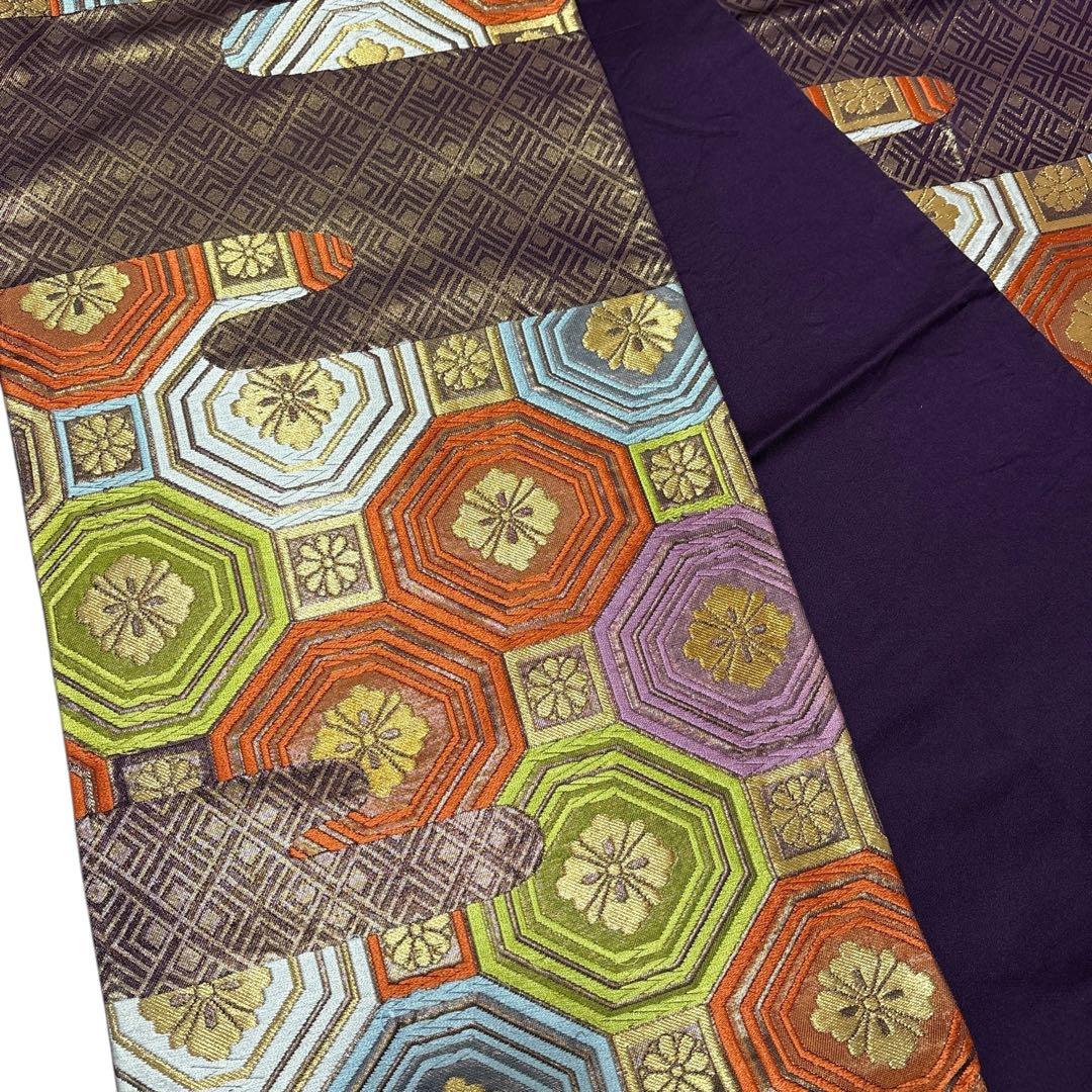 (え15) 蒼波に綴る祝い花 手刺繍映える アンティーク振袖コーデ㊗️②点セット