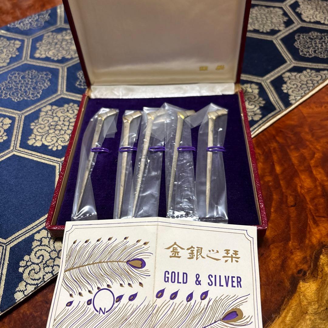 純銀製 菓子楊枝 5本セット