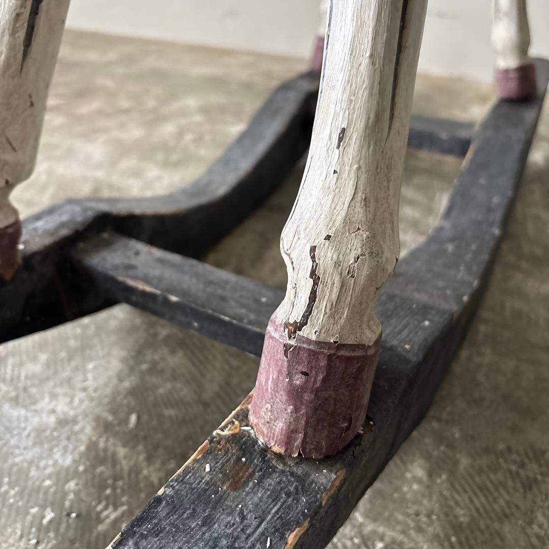 希少古い木の木馬　もくば　ロッキングホース　オブジェ　店舗什器　当時物　ジャンク