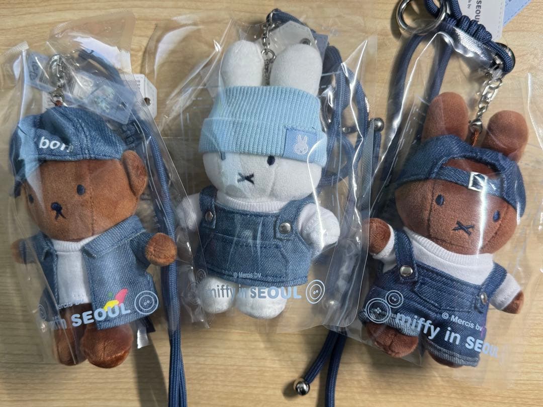 ミッフィー デニム ドール キーリング 3種セット 韓国