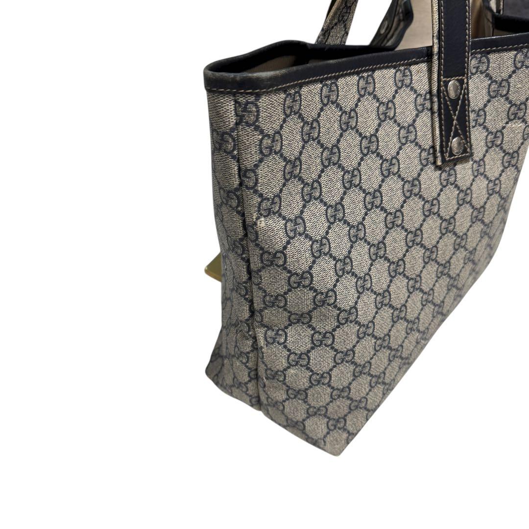 GUCCI ハンドバッグ シェリーライン GG柄 ネイビー 肩掛け A4可能