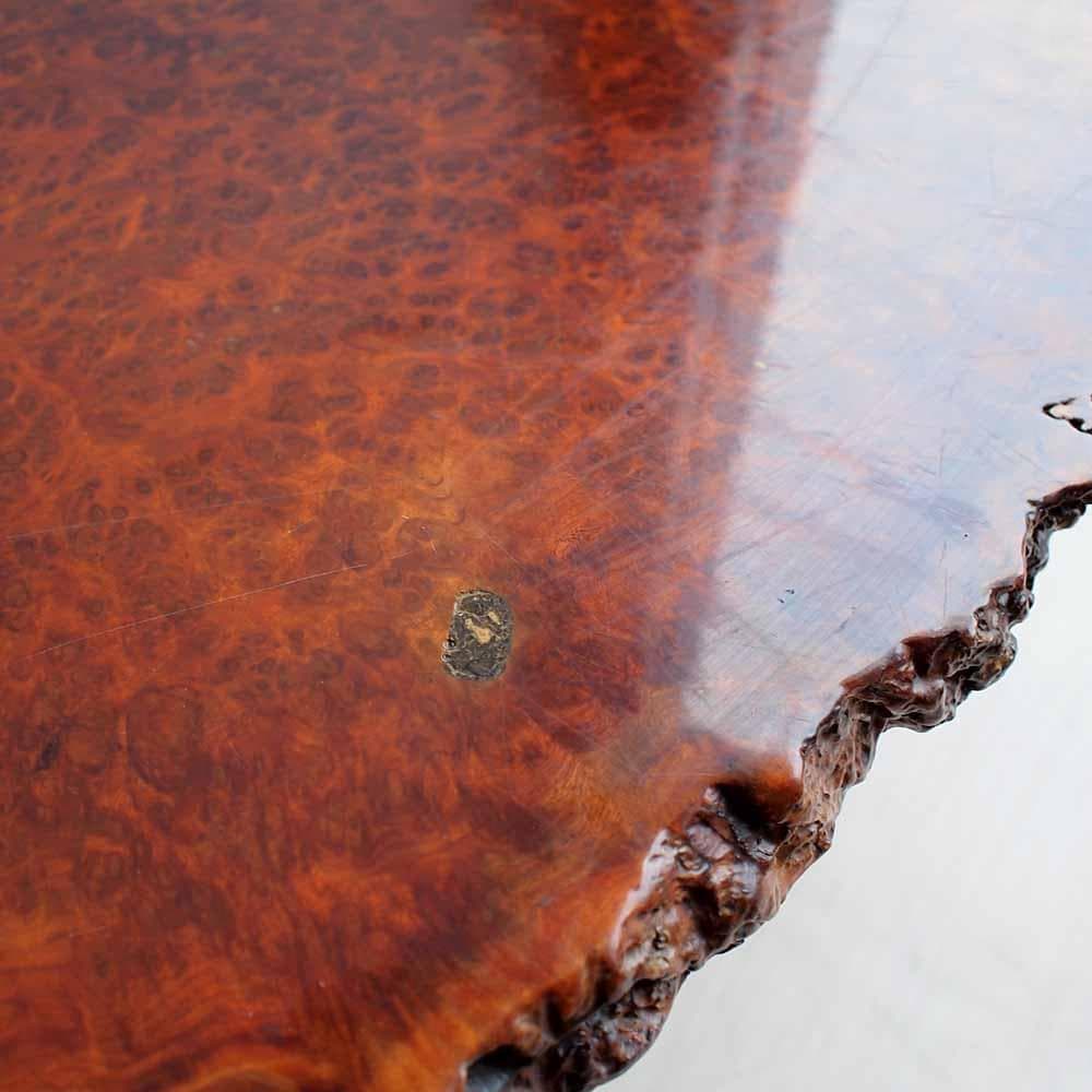 花梨材 無垢材テーブル 一枚板 玉杢 瘤杢 座卓 唐木 泡杢 ZR20676