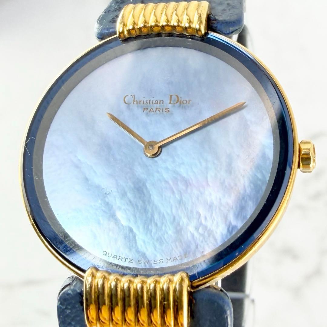 【新品電池】 Dior バギラ 46-153-3 ブルーシェル文字盤 クォーツ