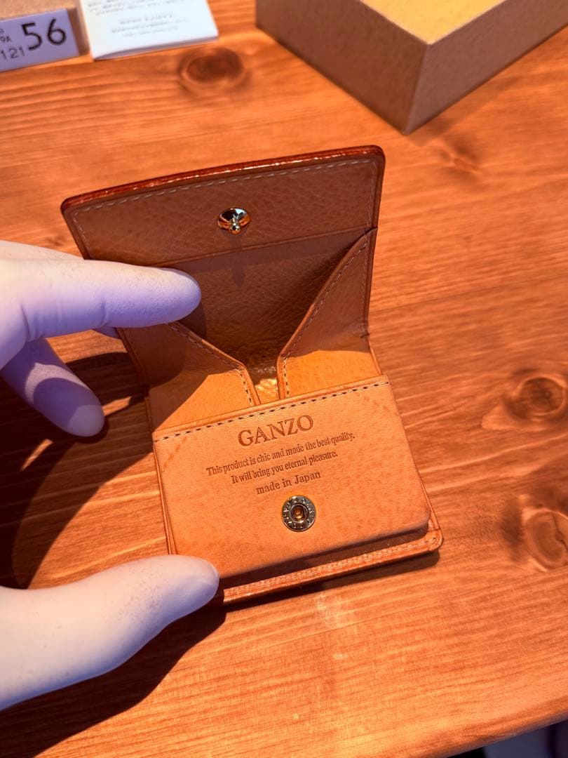 ⭐️ GANZO シンブライドルレザー　ケース ダークブラウン　ガンゾ