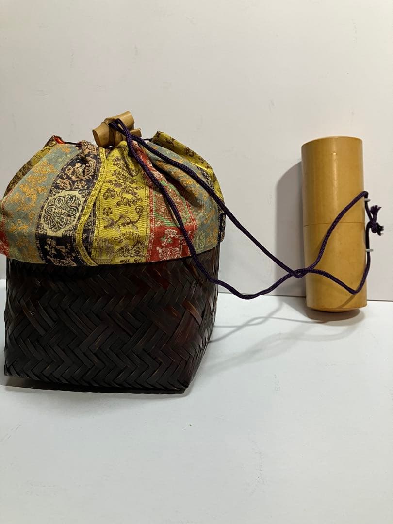 抹茶野点籠セット茶碗3個茶筅入り