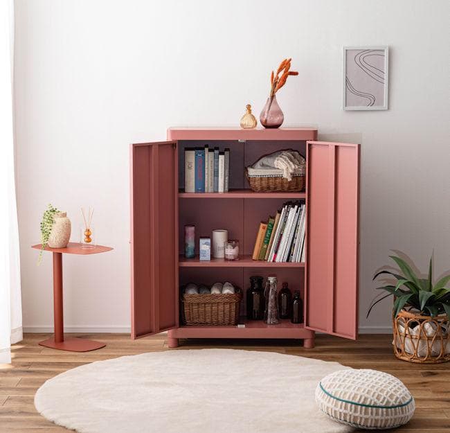 シンプルデザイン スチールチェスト幅75cm 本棚 リビング収納（943）