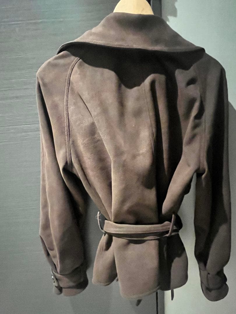 SLY MICHIXSLYコラボ　ブラウン トレンチコート スエード風