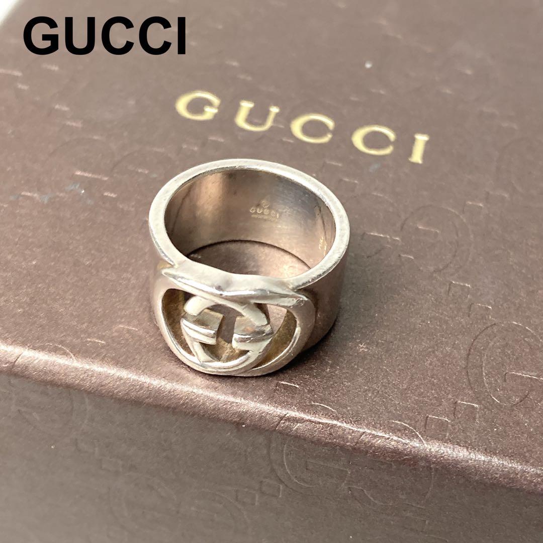 美品 GUCCI グッチ リング 指輪 インターロッキング Ag925 9号