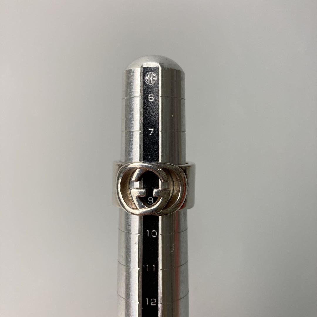 美品 GUCCI グッチ リング 指輪 インターロッキング Ag925 9号