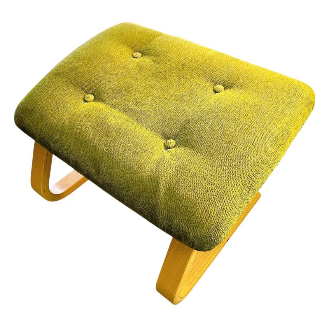 【★美品★】富士ファニチア　パーソナルチェア　オットマン付き　グリーン　おしゃれ