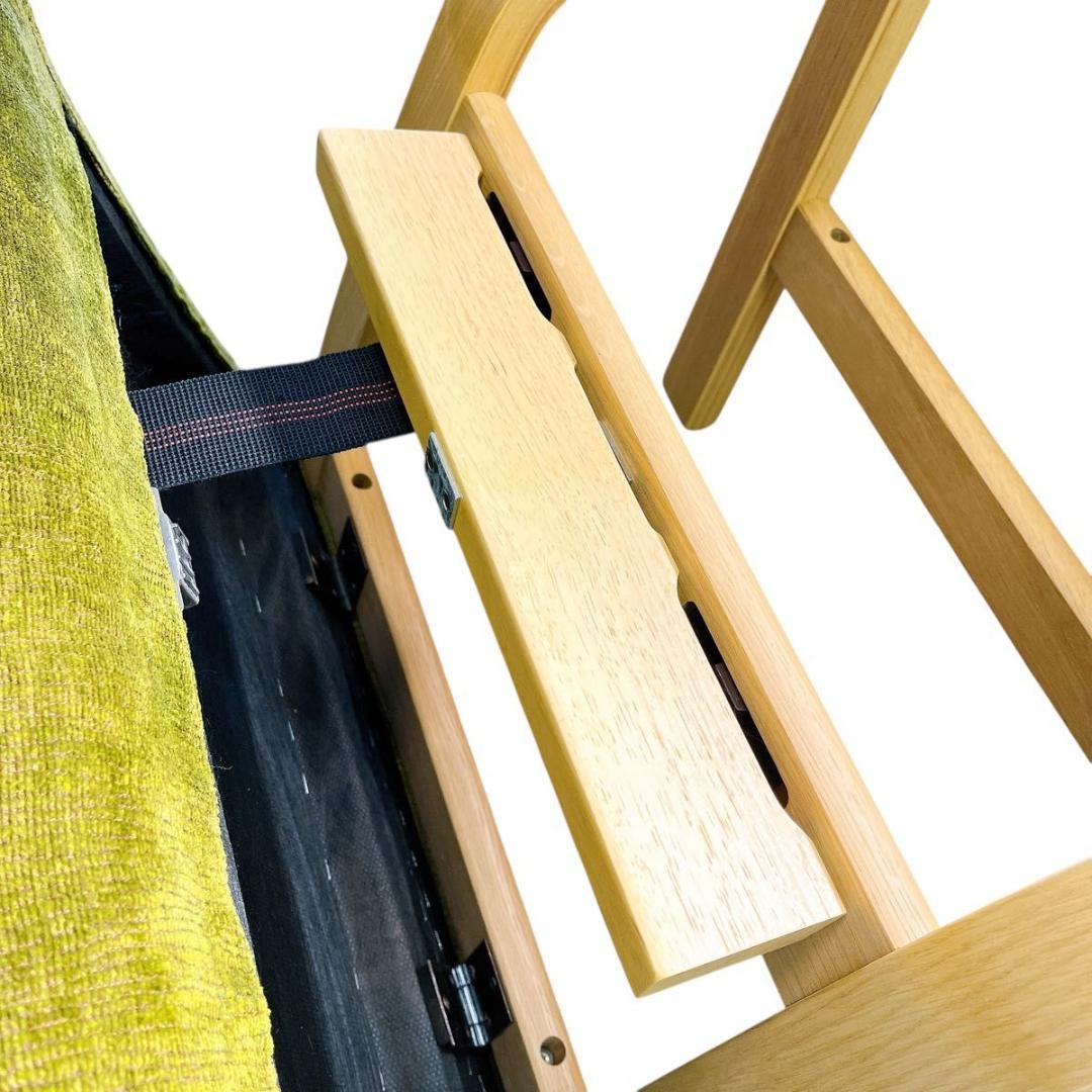 【★美品★】富士ファニチア　パーソナルチェア　オットマン付き　グリーン　おしゃれ