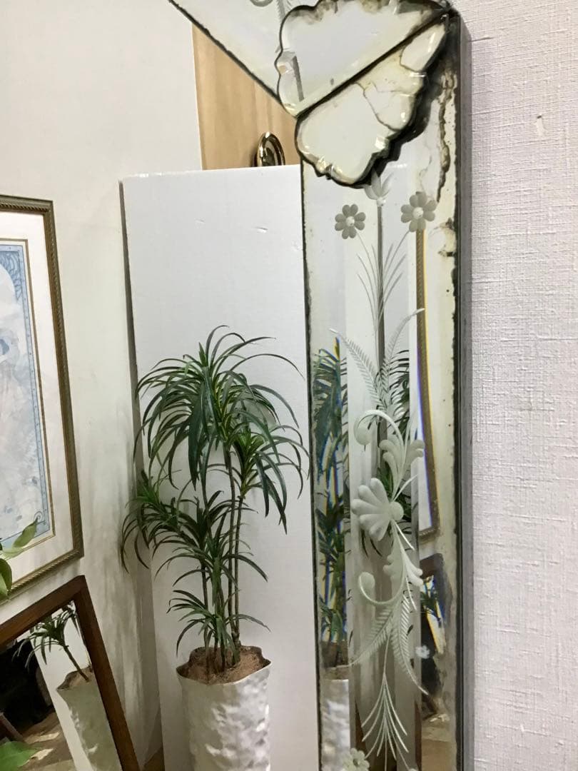 管344☆イタリア製☆アンティーク☆ベネチアンミラー