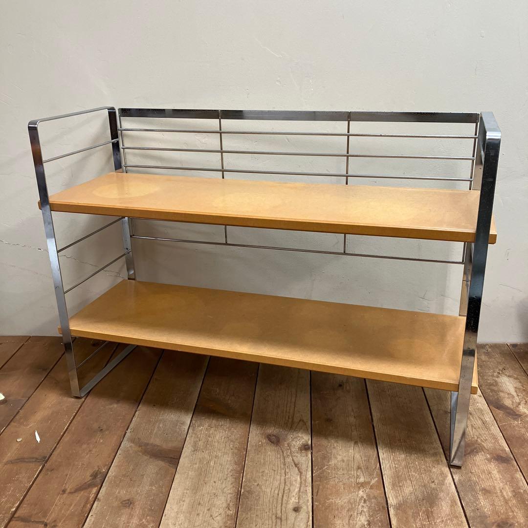 A-2 昭和レトロ ヴィンテージ アイアンラック 2段 シェルフ メタルフレーム