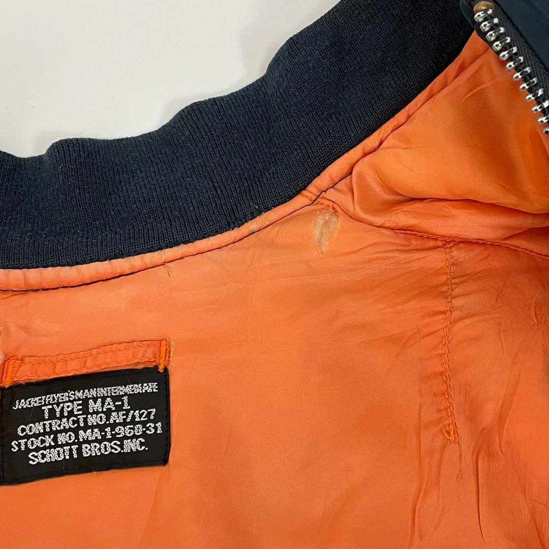 た*き様 Schott USAF ネイビー MA-1 フライトジャケット Lサイ