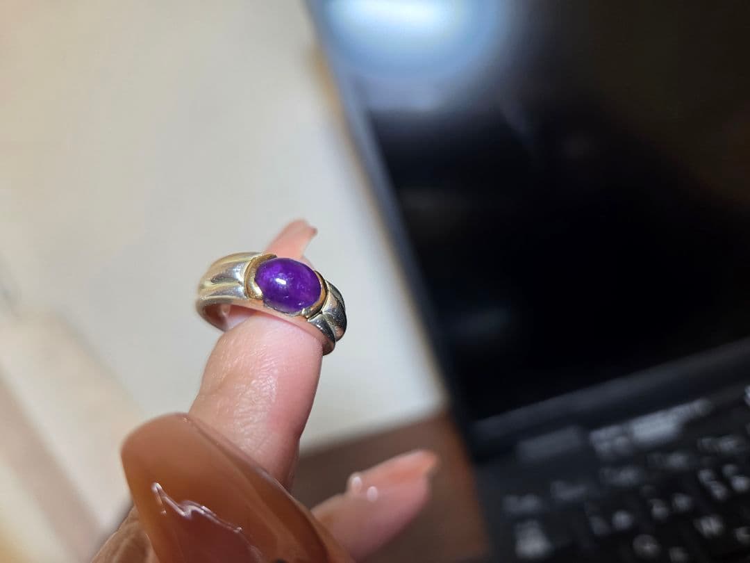 【お年玉お値下げ中】オールドティファニー　アメジストリング　 7号