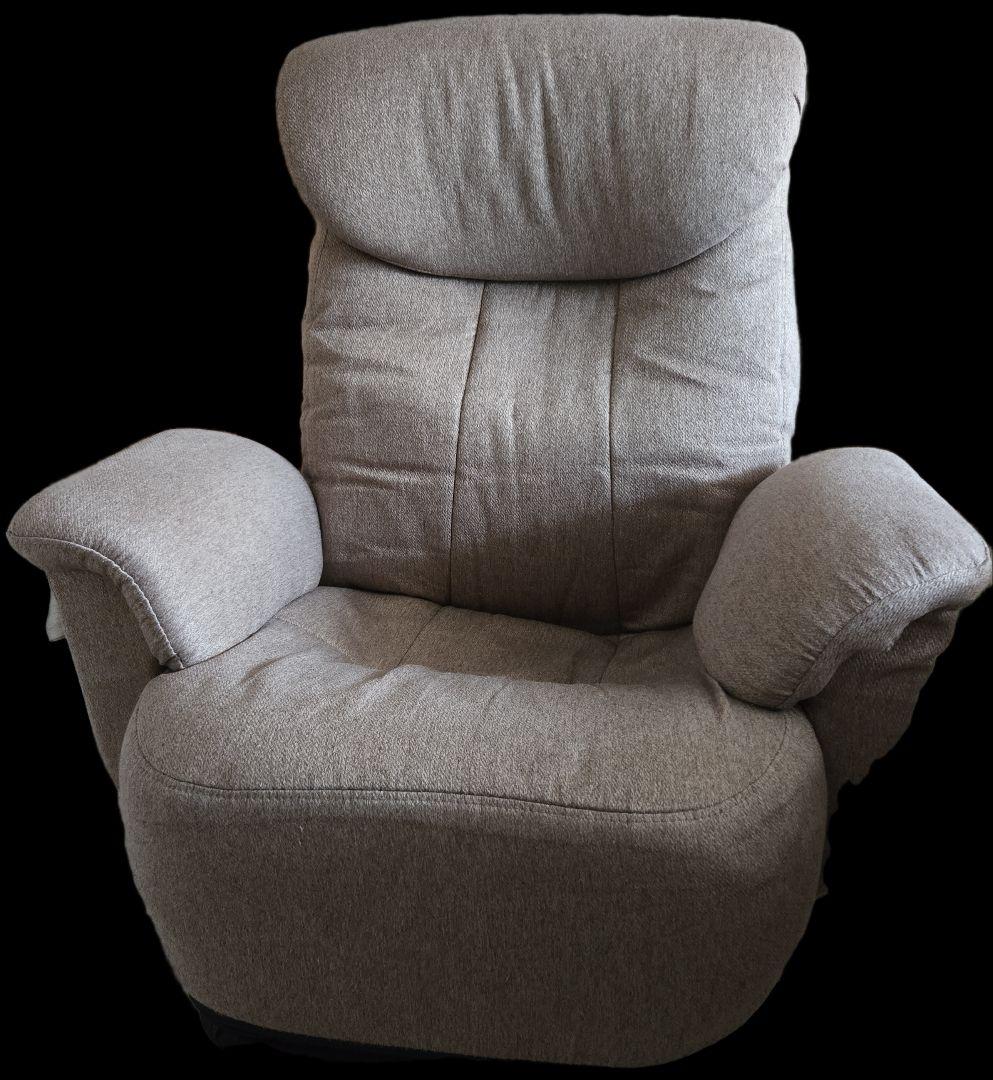 グレー ファブリック リクライニングチェア