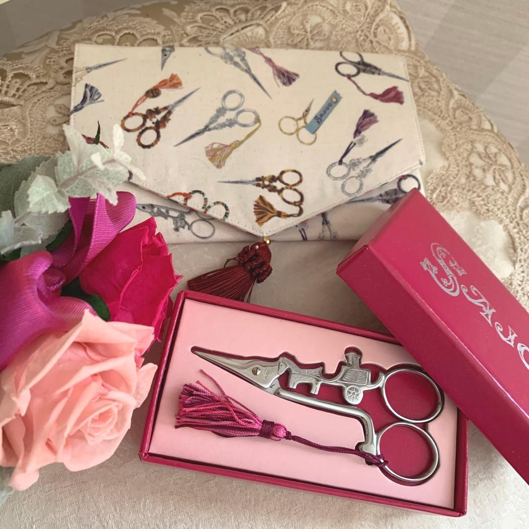 【レア】幻のはさみ★フランス手芸ブランドSAJOUの荷馬車の鋏とポーチ