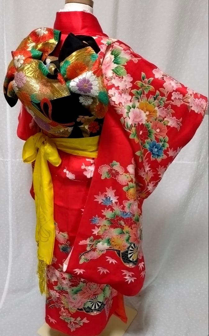 七五三　7歳　正絹着物　袋帯、長襦袢、小物セット