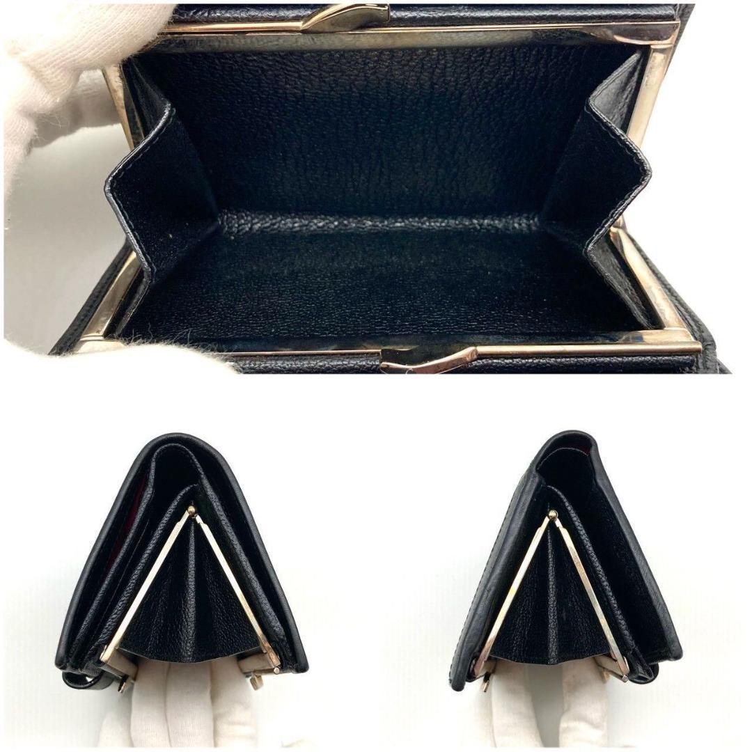 ブルガリ ドッピオトンド ブラック レザー がま口財布 二つ折り財布 71013