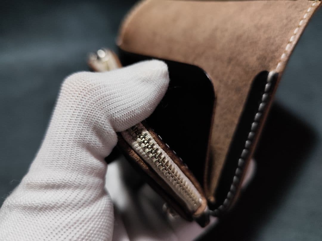 HORWEENクロムエクセル ショートトラッカーウォレット⑬　ブラック　コンチョ