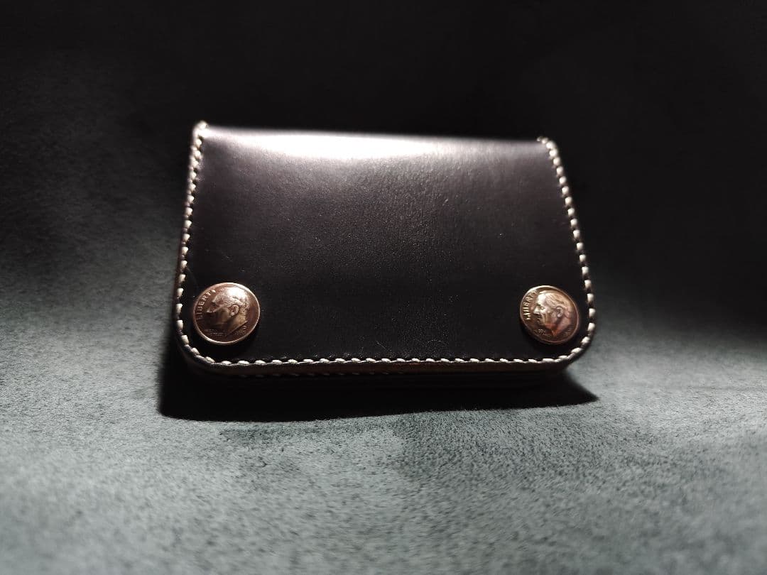 HORWEENクロムエクセル ショートトラッカーウォレット⑬　ブラック　コンチョ