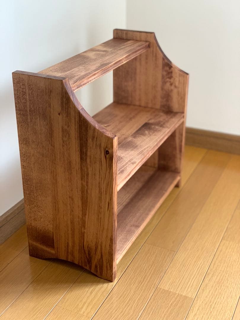 【無垢材】L型カフェシェルフ　クラシック　アンティーク　キッチンラック