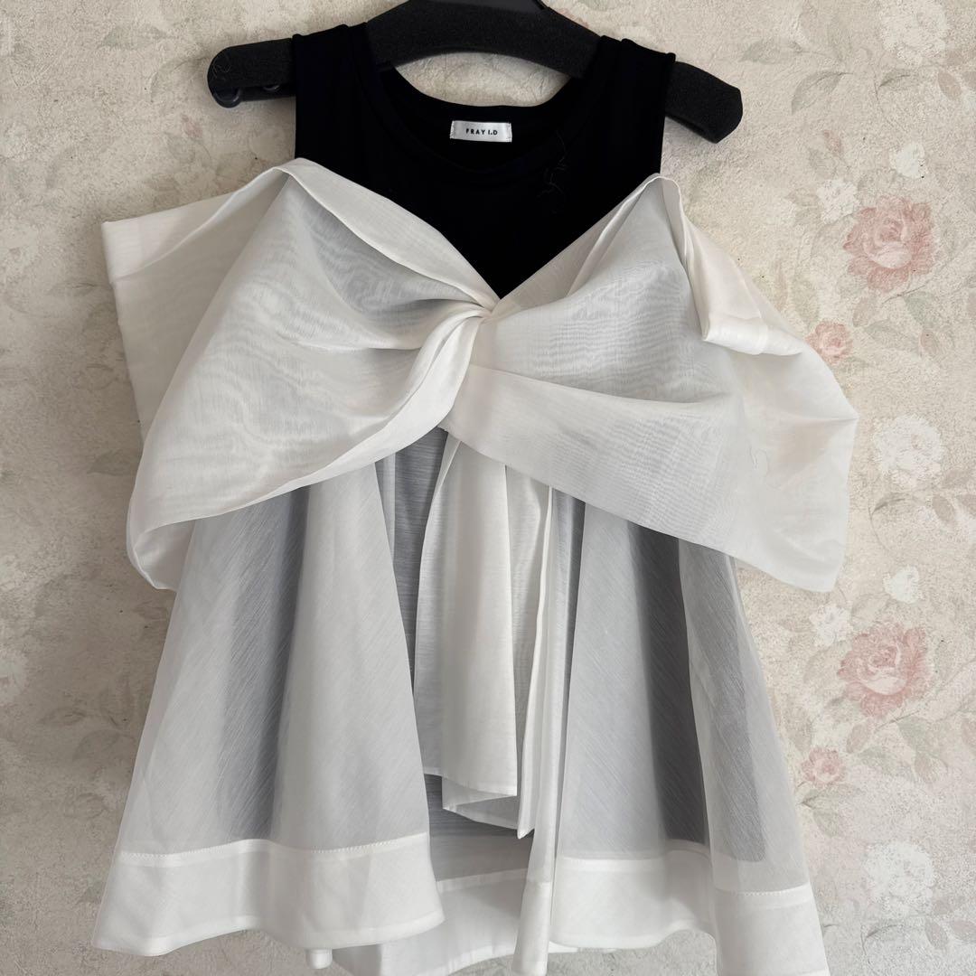 FRAY I.D フレイアイディー　カットコンビペプラムトップス